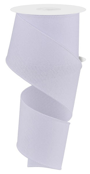 The 2.5X10YD White Crystal Shine Ribbon (RGE199527) is neatly wrapped, forming a shimmering spiral as it hangs.