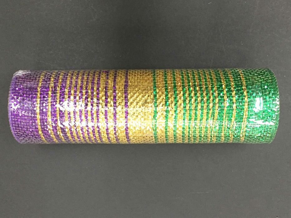 Mardi Gras Green Metallic Ombre Mesh, 10"X10Y XB99110-17