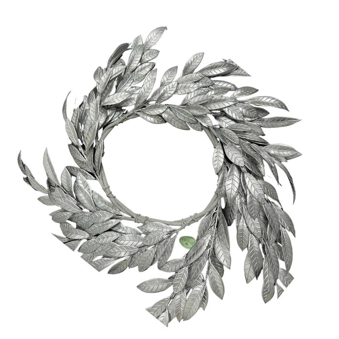 24" Glitter Laurel Leaf Wreath Platinum MTX71294