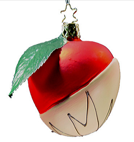Chocolate Dipped Candy Apple Christmas Ornament Inge-Glas of Germany 1-220-08