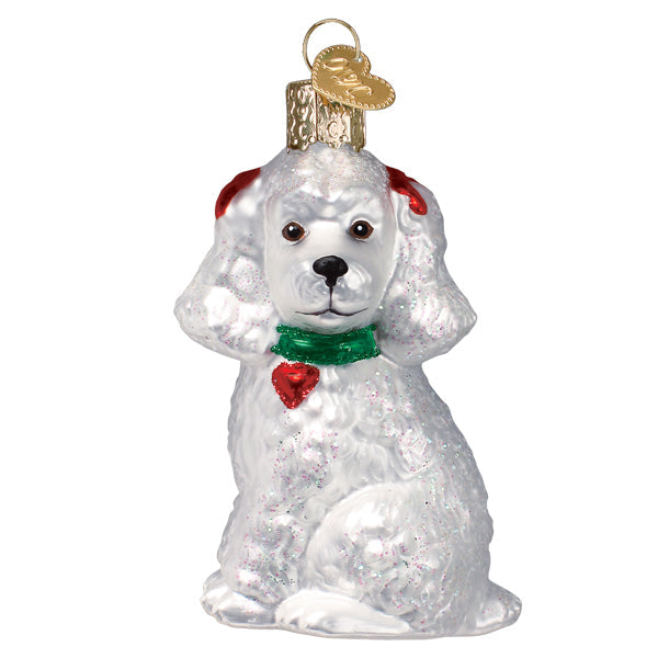 White Poodle Ornament Old World Christmas 12613