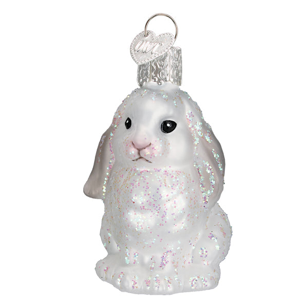 White Baby Bunny Ornament  Old World Christmas  12623