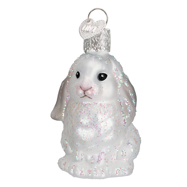 White Baby Bunny Ornament Old World Christmas 12623