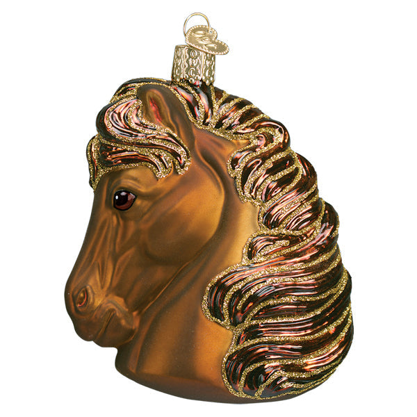 Horse Head-brown Ornament Old World Christmas 12656
