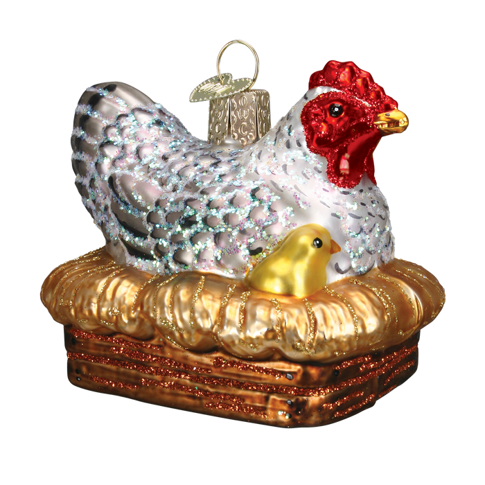 16062 Hen On Nest Ornament Old World Christmas Ornament
