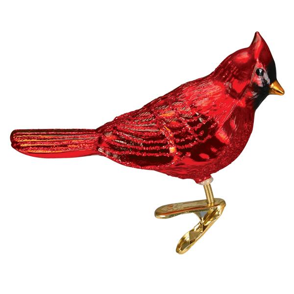 Shiny Red Northern Cardinal Ornament  Old World Christmas  18137