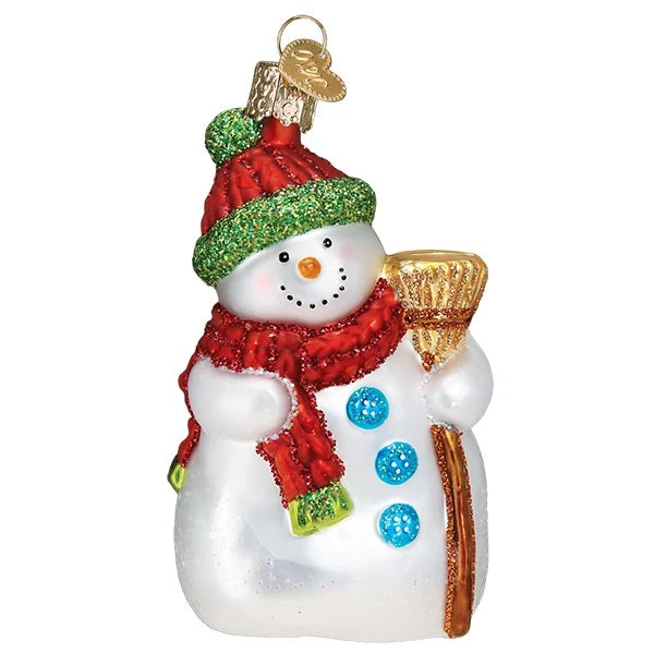 Snowman with Broom Old World Christmas Ornament 24197