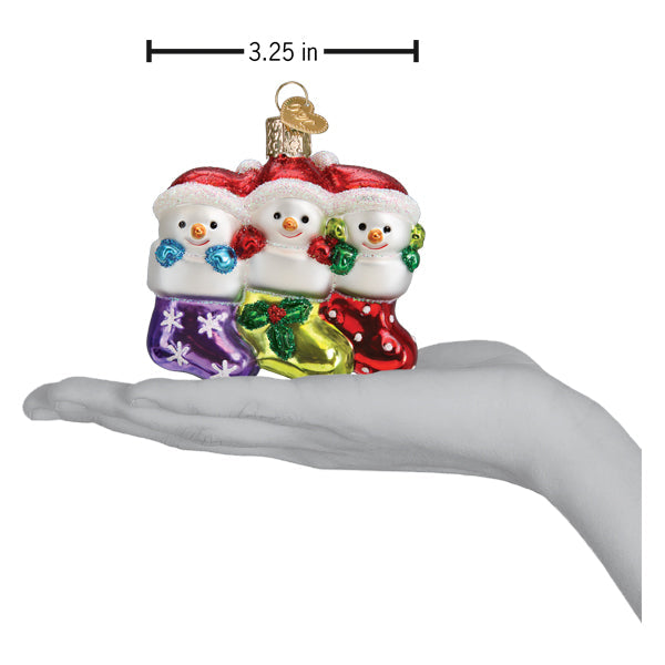 Snow Family Of 3 Ornament  Old World Christmas  24217