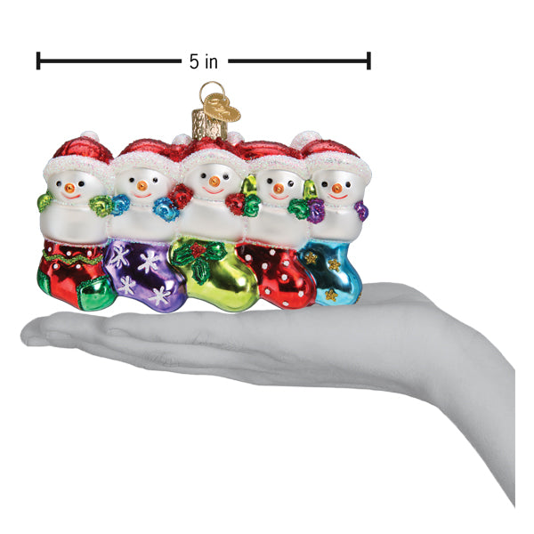 Snow Family Of 5 Ornament  Old World Christmas  24219