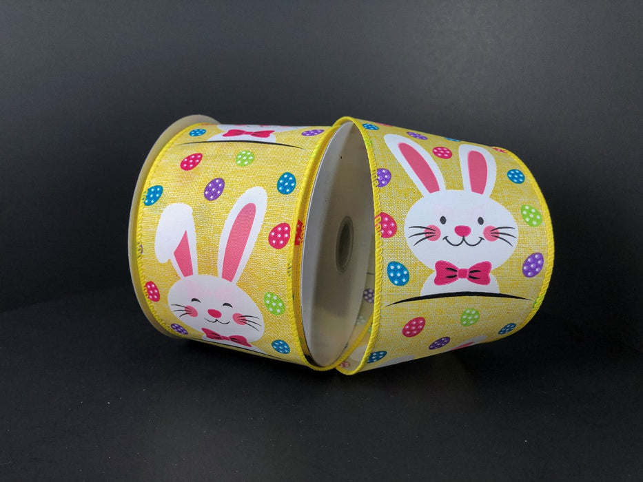 2.5"X10Y Yellow Printed Muslin/Happy Bunny 31216-40-02