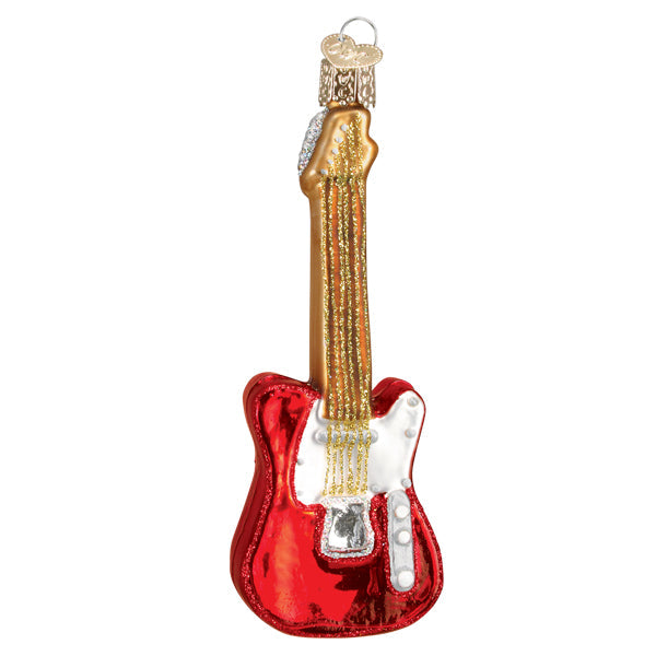 Red Electric Guitar Ornament Old World Christmas 38057