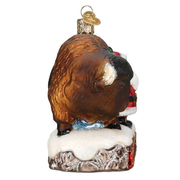 Santa With Bison Ornament  Old World Christmas  40305