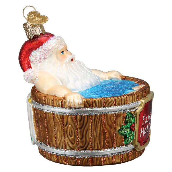 Santa's Hot Tub Ornament  Old World Christmas  40330