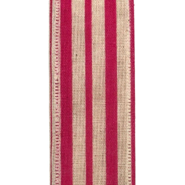 1.5" Ivory Fuchsia Canvas Stripes 45109-09-44