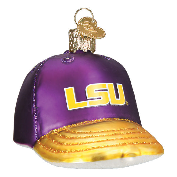 Lsu Baseball Cap Ornament Old World Christmas 60319