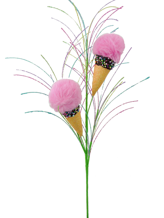 32" Pink Ice Cream Pick with 2 stems 62523PK