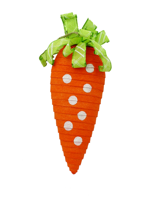 19" by 7.5" Orange Ribbon Carrot Ornament  62811OR