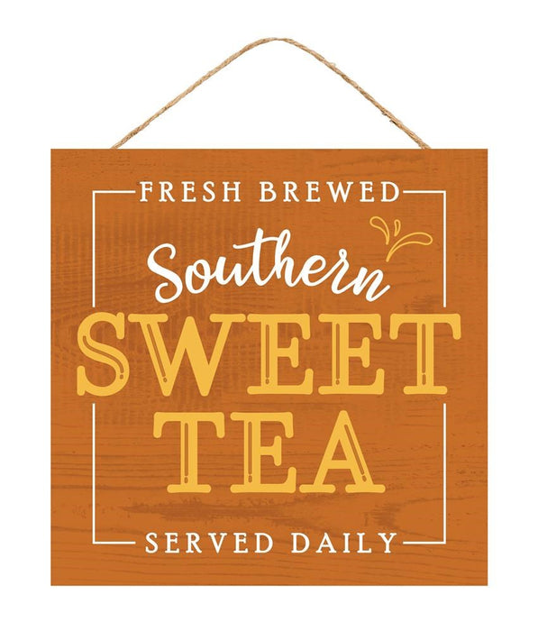 10"Sq Fresh Brewed Southern Sweet Tea  Rust/White/Yellow  AP7187