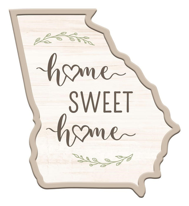 11"H X 10"L Home Sweet Home Ga Shape  Natural/Taupe/Sage  MD0866
