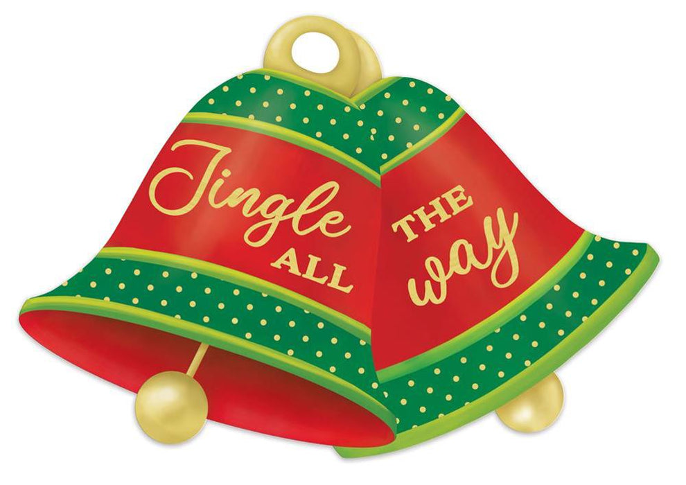 Add cheerful holiday charm with the 12L x 8.3H MD1019 metal sign in gold, red, emerald, and lime, featuring “Jingle All the Way”—a festive addition to your seasonal décor.