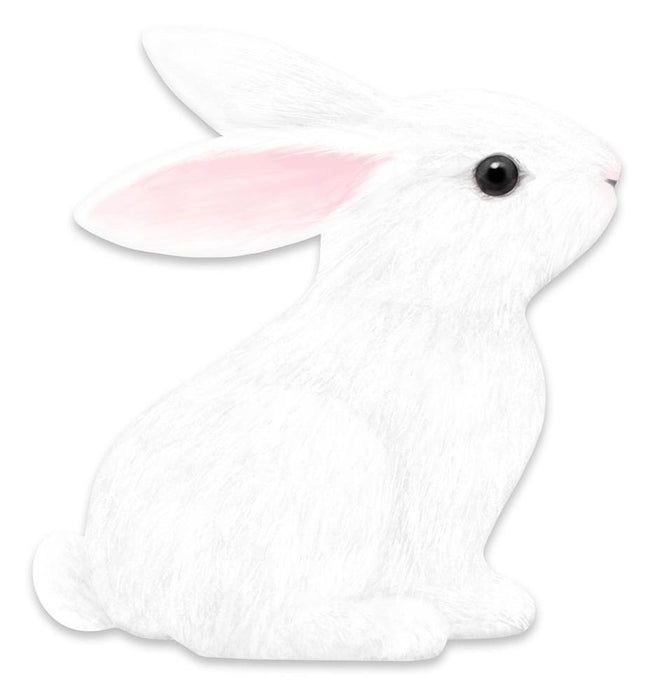 12"Hx11.2"L Metal Sitting Bunny  White/Grey/Pink/Black  MD105327