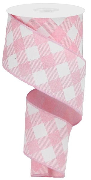 2.5"X10Yd Diagonal Check On Royal Light Pink/White RGA126515