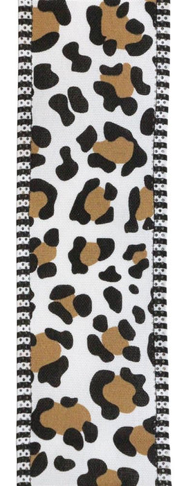 2.5"X10Yd Leopard Print/Thin Stripe White/Black/Brown RGA855104