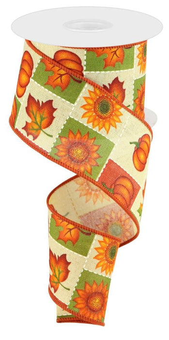 2.5"X10Yd Pumpkin/Sunflower/Maple Leaf Tobacco/Multi RGC14013M