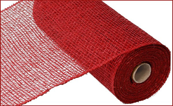 10" Cranberry Poly Burlap RP810088