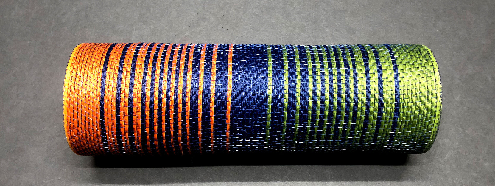 Orange-Moss-Navy Jute Ombre Mesh, 10"X10Y Mesh XB108310-27