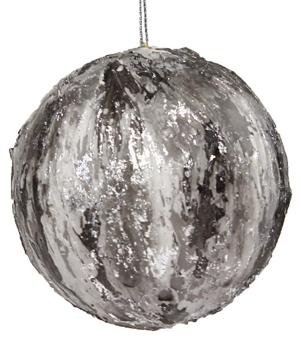 3.5" Hanging Ball W/Silver Leaf Silver XY790726