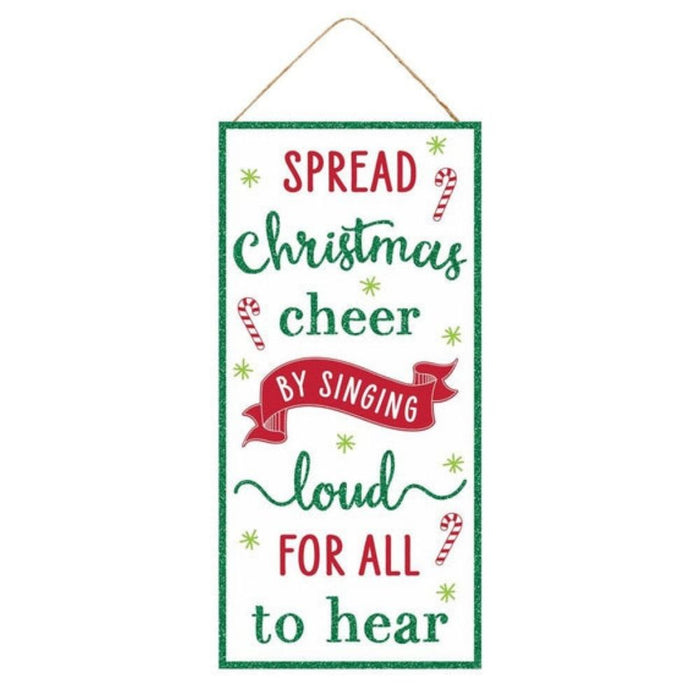 12.5"H X 6"L Spread Christmas Cheer Sign White/Green/Red AP8896