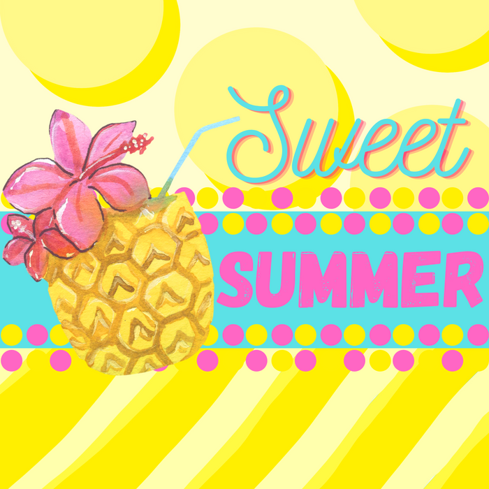 10" Trendy Tree Sweet Summer Pineapple Square Metal Sign TT-033