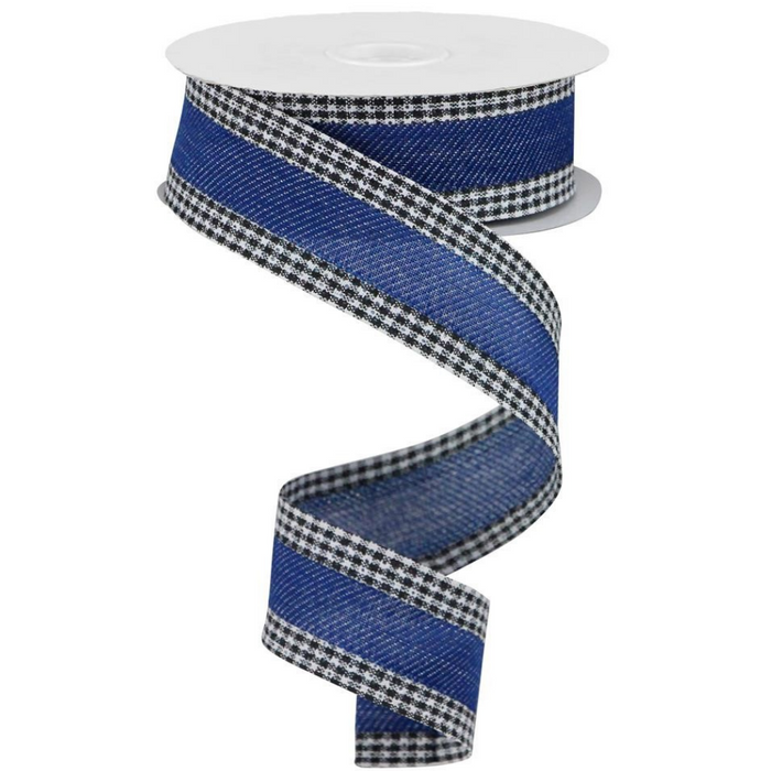 1.5" Blue Jean Gingham Edge Ribbon RGA110041