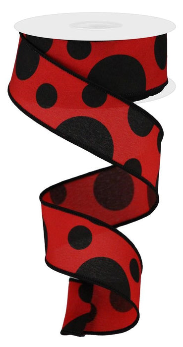 1.5"X10Yd Giant Three Size Dot/Pg Red/Black RGB115124
