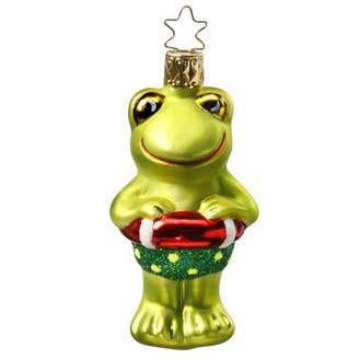 Pool Party Frog Ornament Inge-Glas 1-028-10