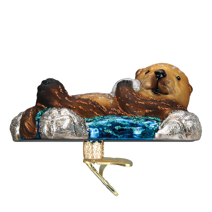 Floating Sea Otter Old World Christmas Ornament 12506