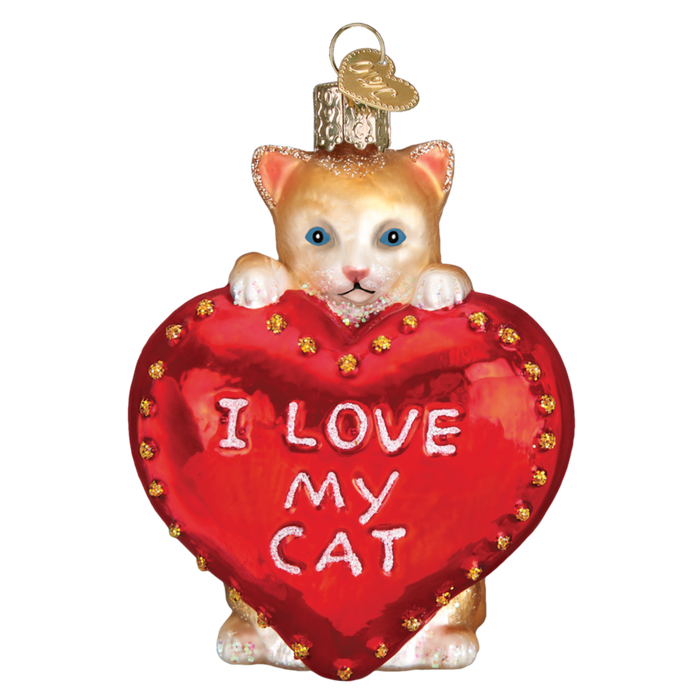 I Love My Cat Old World Christmas Ornament 30051