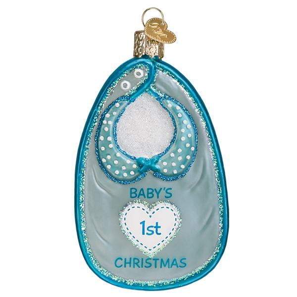 Blue Baby Bib 32385 Old World Christmas Ornament