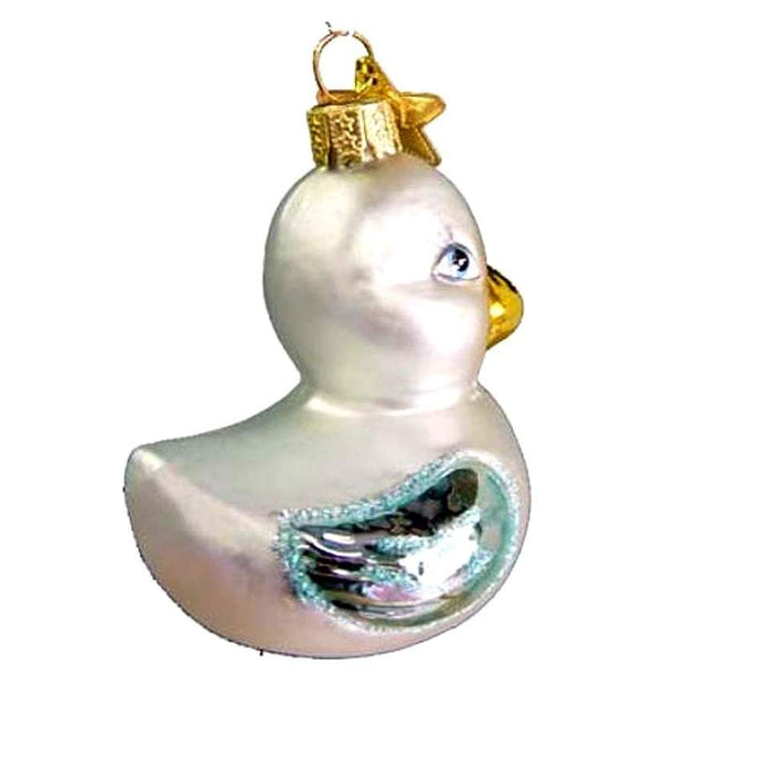 Blue Toy Duck Santa Klaus & Co Christmas Ornament