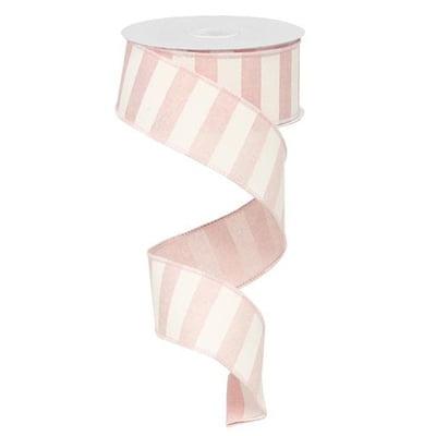1.5" Light Pink White Horizontal Stripe Ribbon RX9148TK
