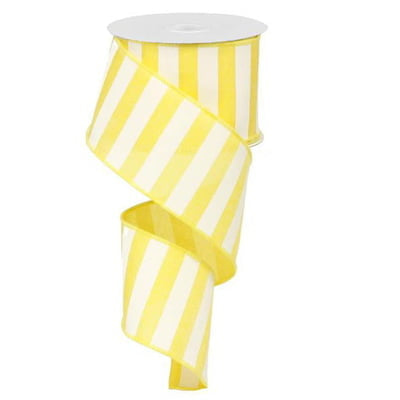 2.5" Yellow White Stripe Ribbon RX9149X7