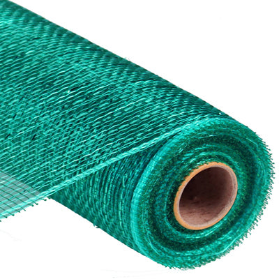 10" Teal Metallic Foil Deco Poly Mesh RE130160