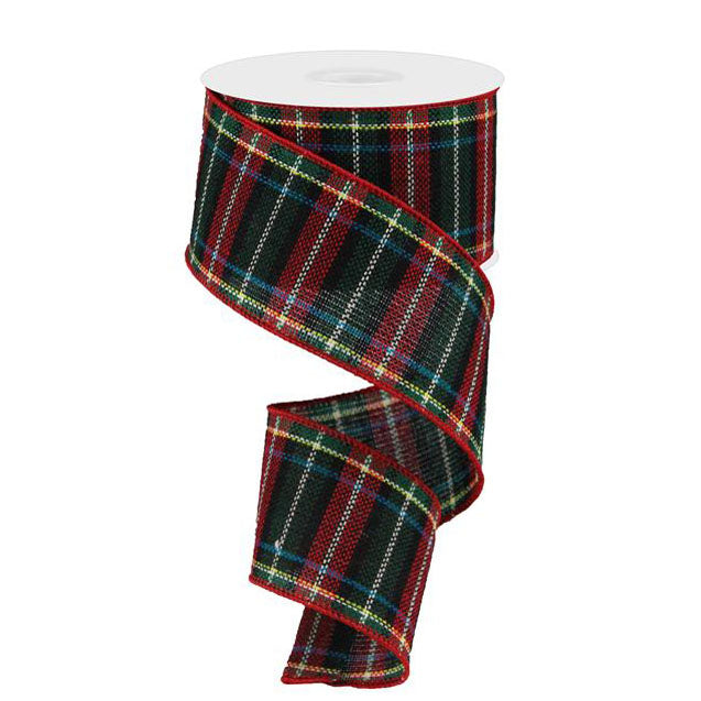 2.5" Red Green Black Plaid Ribbon RN5662