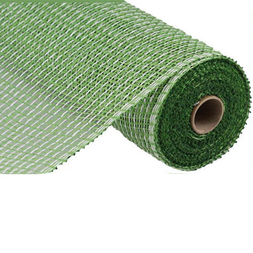 10" Lime Green White Multi Poly Burlap Mesh RP815943