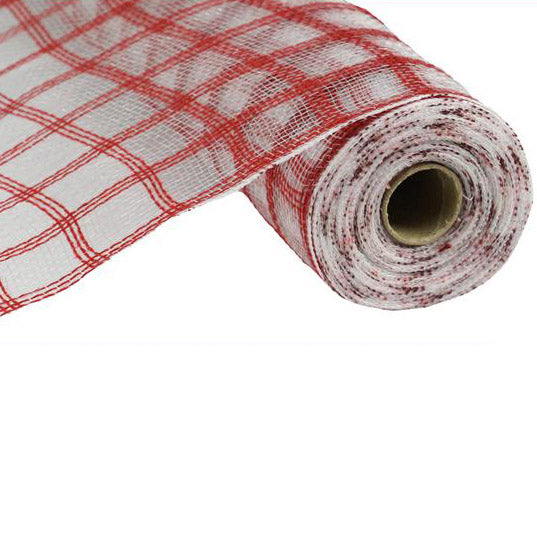 10.5" Burgundy Faux Jute Check Mesh RY830605