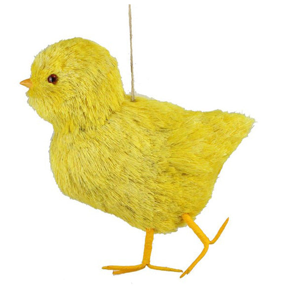 12" Yellow Linen Half Chick Easter Wall Decor TT2068
