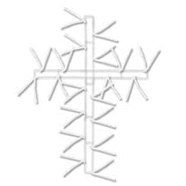 27" White Pencil Work Cross Frame XX760327