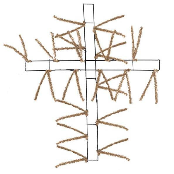 27" Burlap Pencil Cross XX7603W4