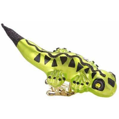 Diego Lizard Green Black Inge-Glas Christmas Ornament 1-113-12